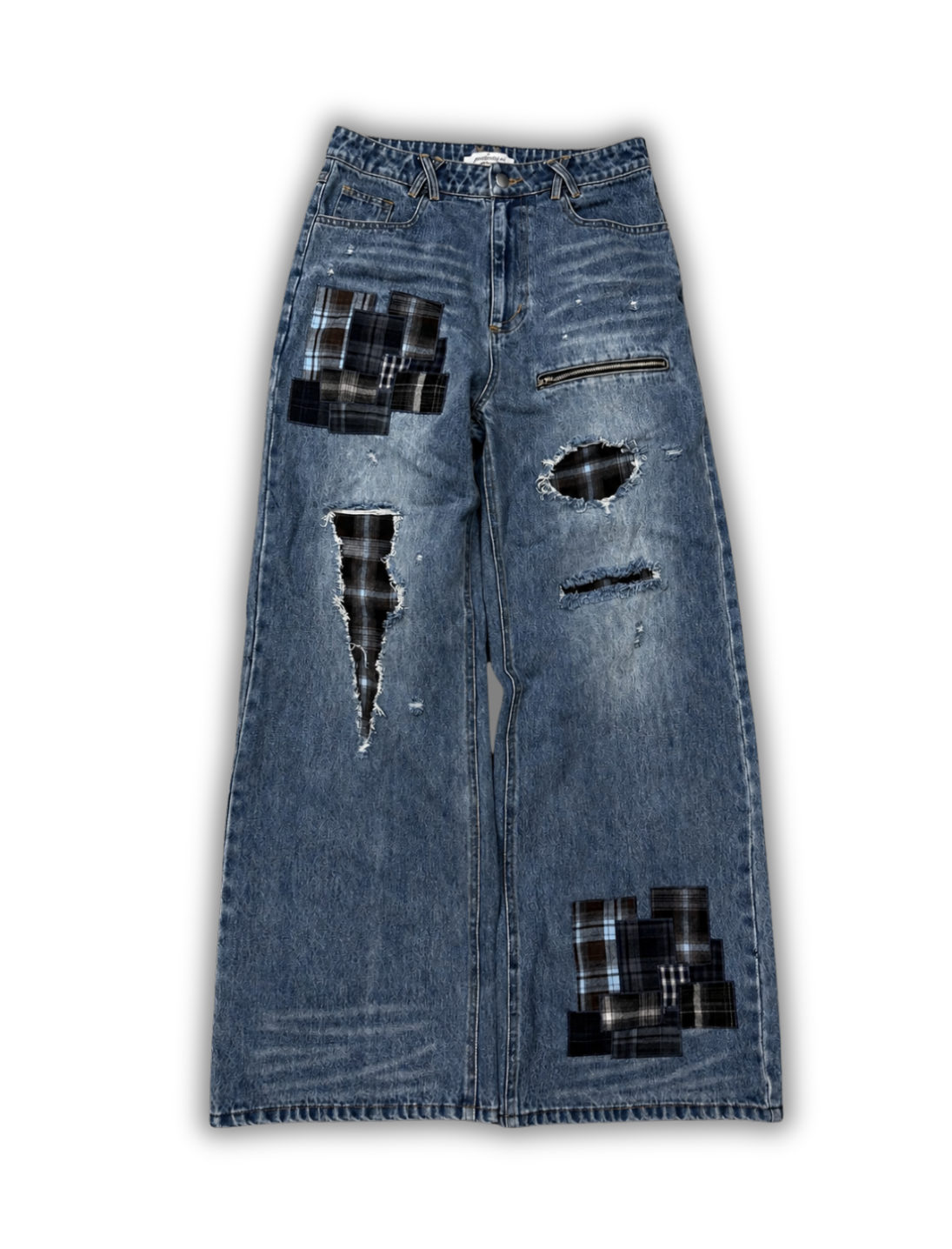 “shades” patchwork denim